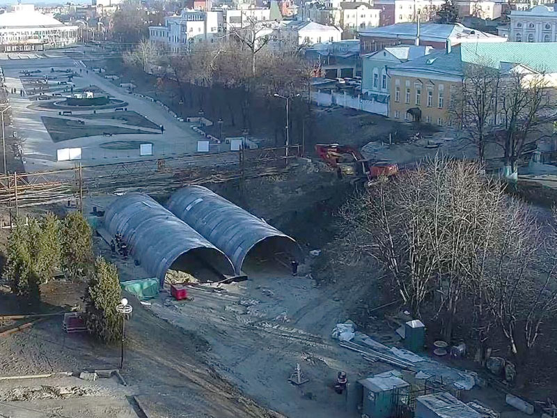 Строительство моста в Рязани