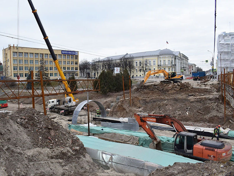 Строительство моста в Рязани
